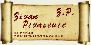Živan Pivašević vizit kartica